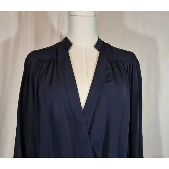 Zadig & Voltaire Womens Designer Navy Blue Satin Reveal Stain Dress Large - Picture 5 of 11